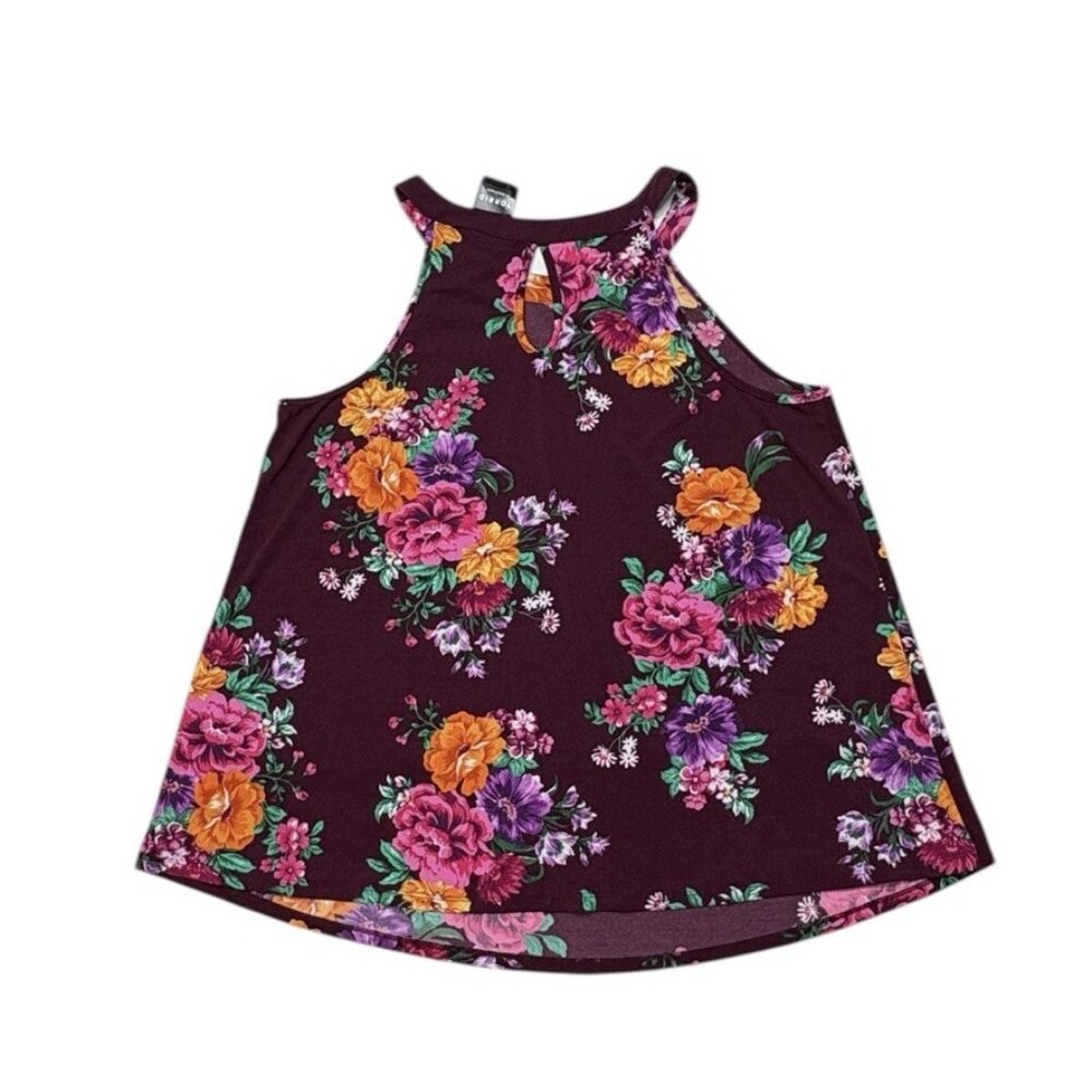 New Torrid Floral Goodness Tank Womens Size 0 (12, Lg) Purple Cottage Romantic - Picture 3 of 10